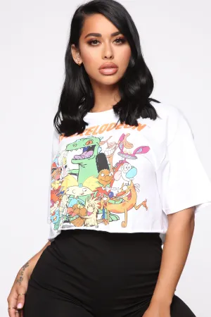 90's Squad Goals Top - White