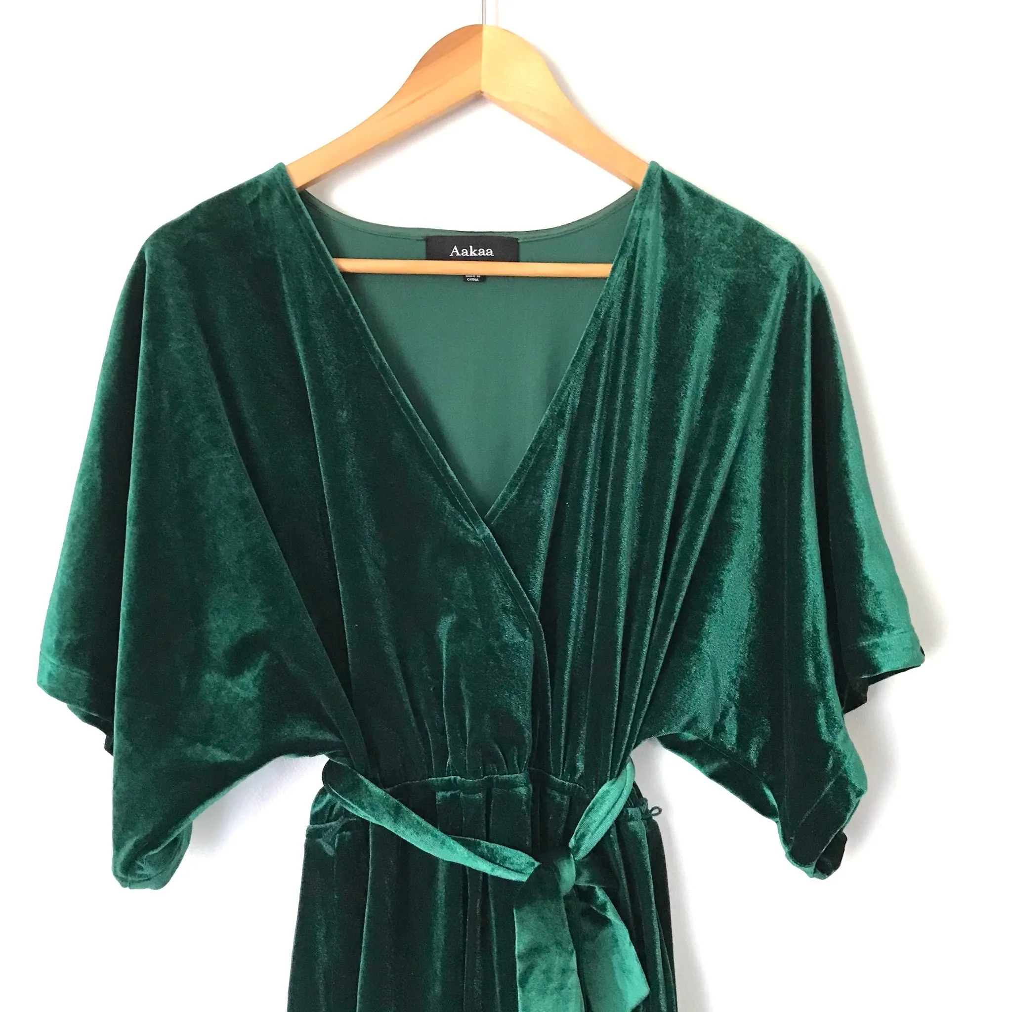 Aakaa Green Velvet Dress- Size S