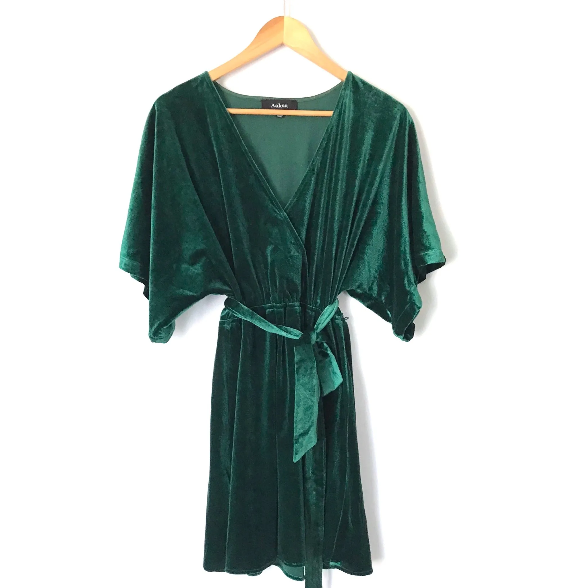 Aakaa Green Velvet Dress- Size S