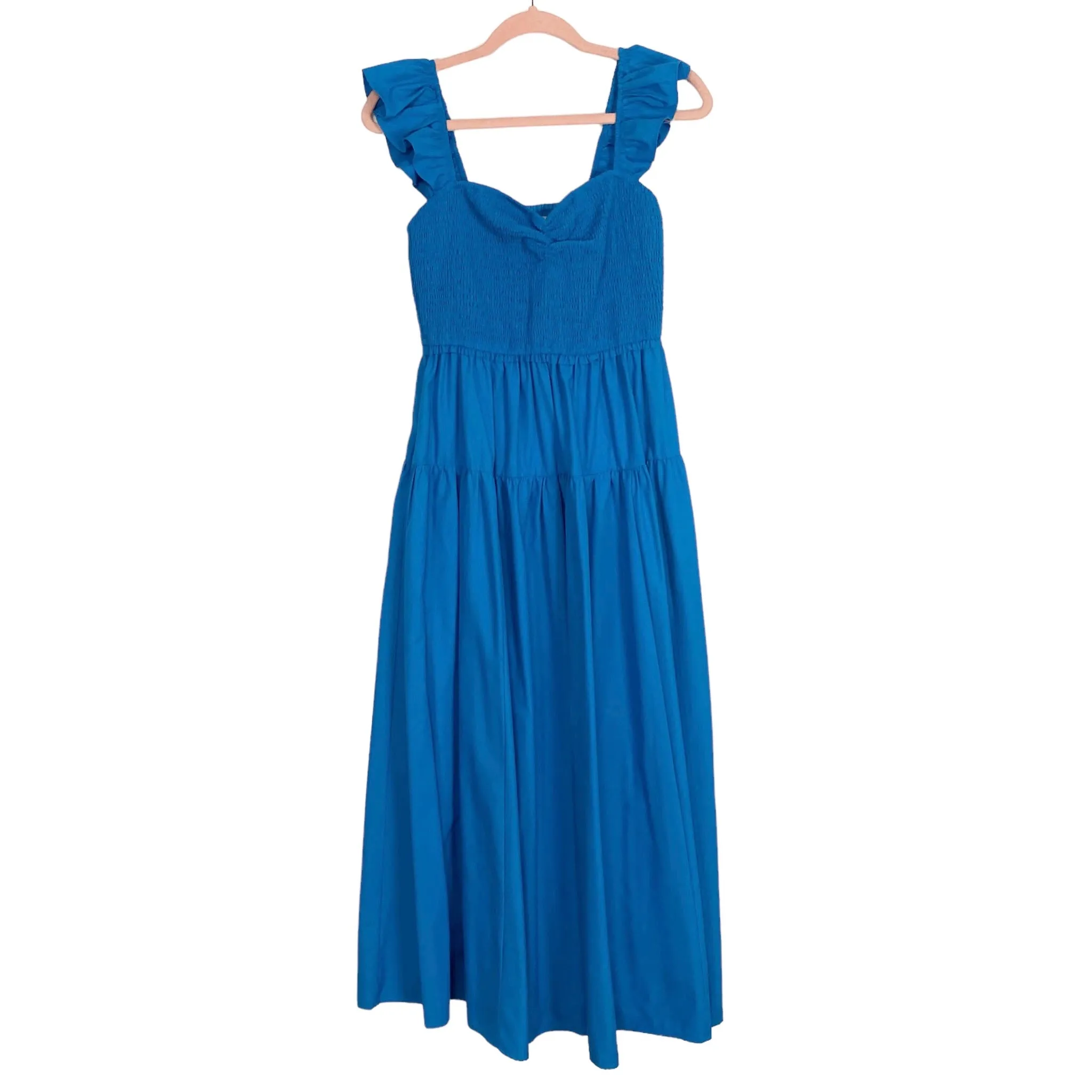 Abercrombie & Fitch Blue Smocked Bodice Ruffle Strap Dress- Size L (sold out online)