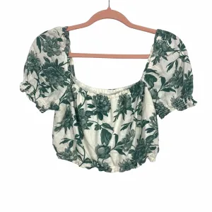 Abercrombie & Fitch White Floral Print Crop Top- Size XS