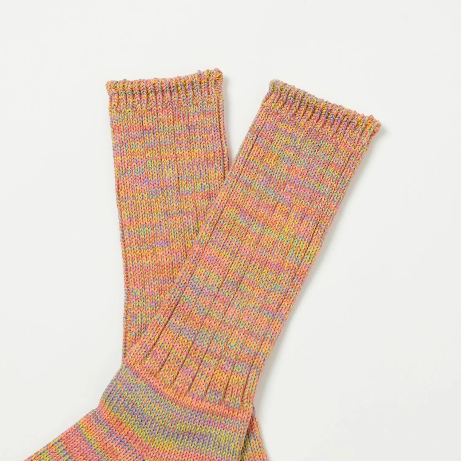 Anonymous Ism 5 Colour Mix Crew Socks - Pink