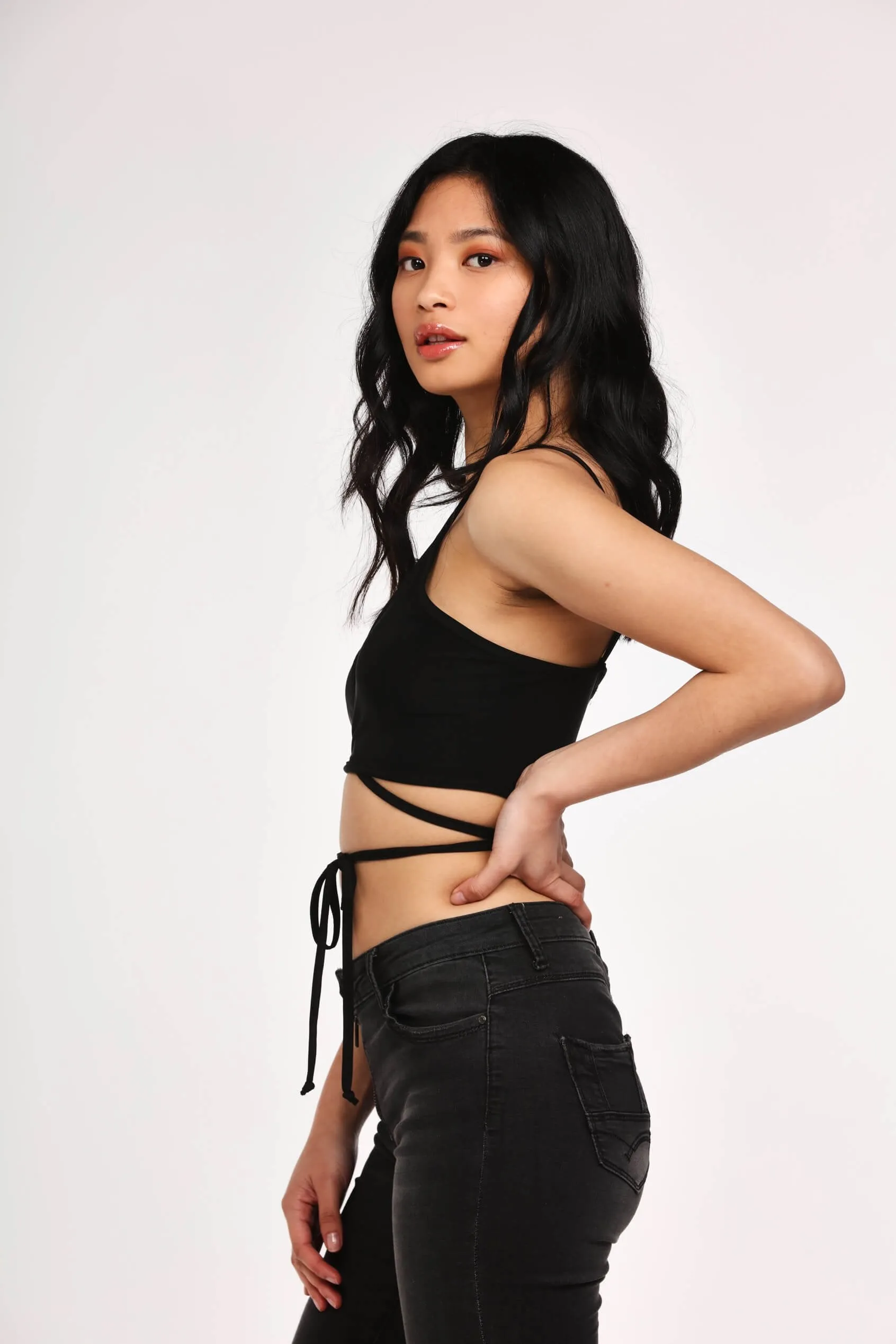 Black Triangle Multi Strap Tie Bralet