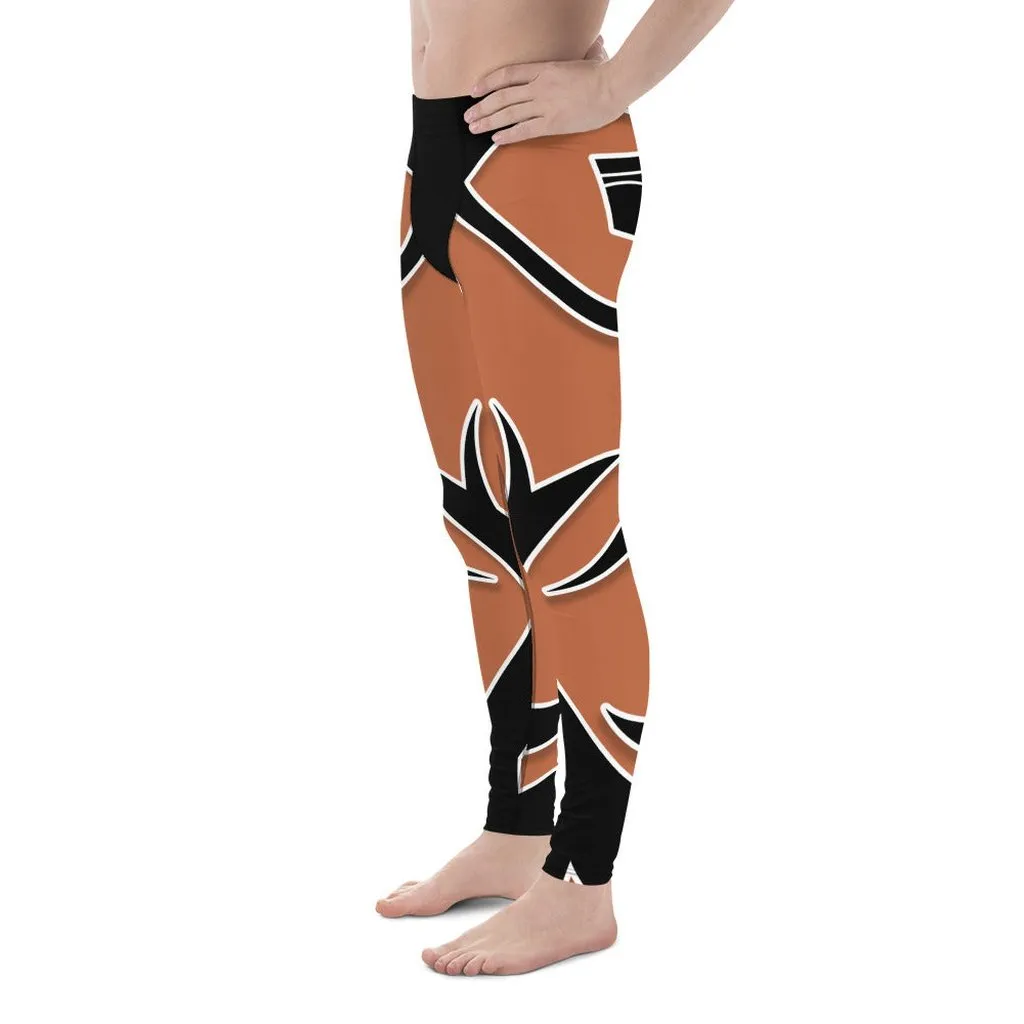 Bold Cut Outs Medium Brown Men's Leggings