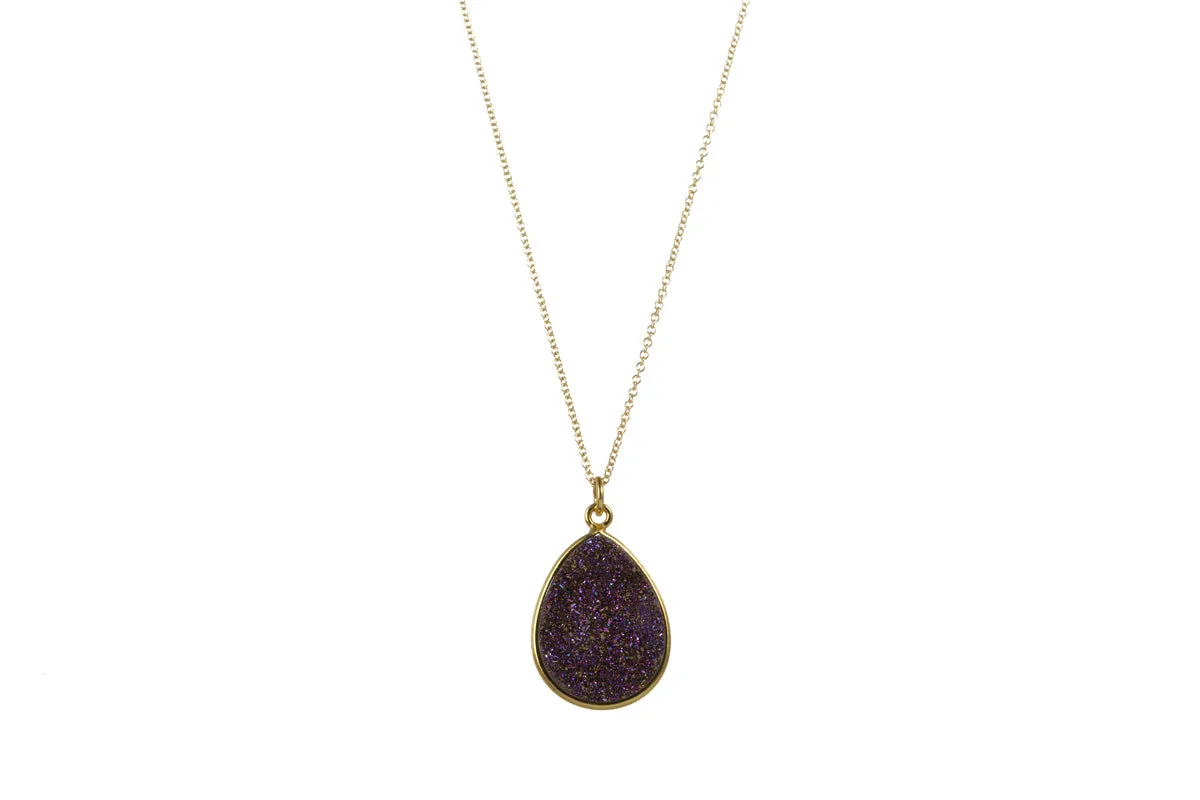 Druzy TEARDROP SPS necklace