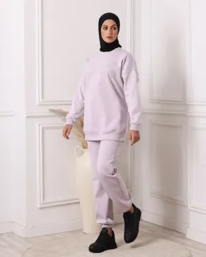 Ensemble Sweat-shirt et Pantalon Mauve Clair