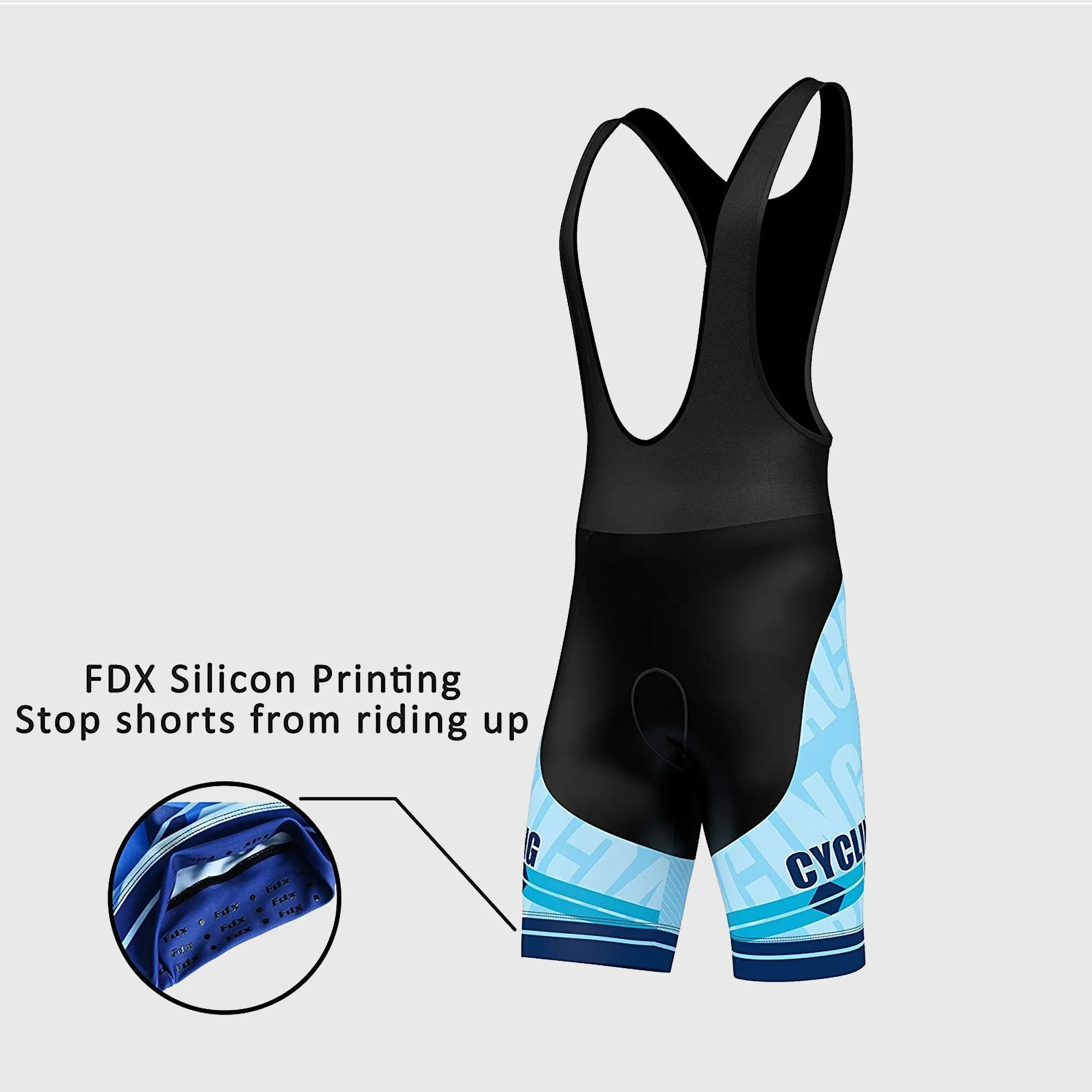 Fdx Core Blue Men's & Boy's Padded Summer Cycling Bib Shorts