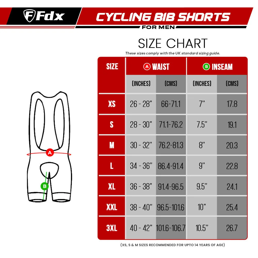 Fdx Core Blue Men's & Boy's Padded Summer Cycling Bib Shorts