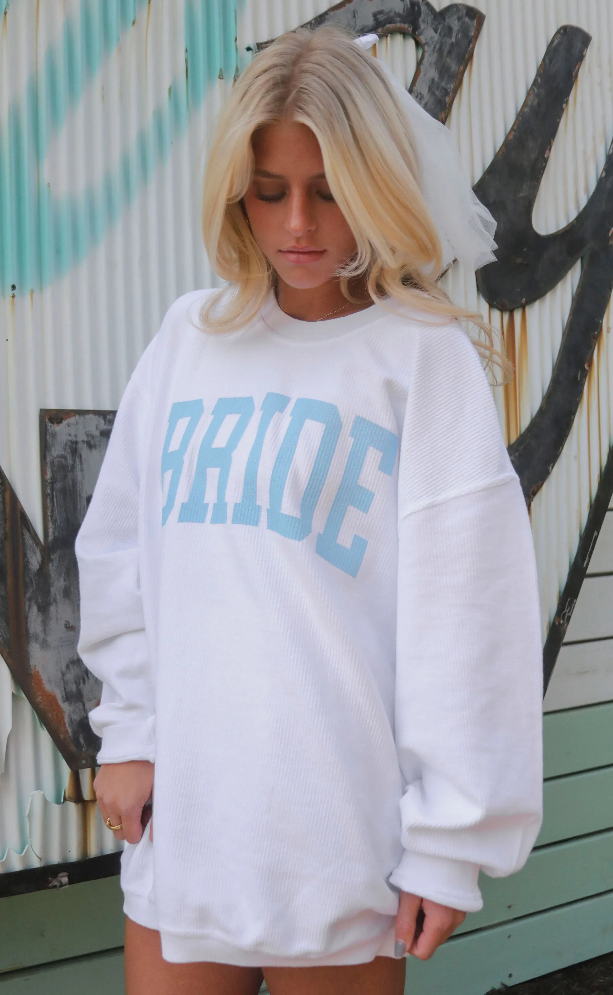 friday   saturday: bride corded sweatshirt