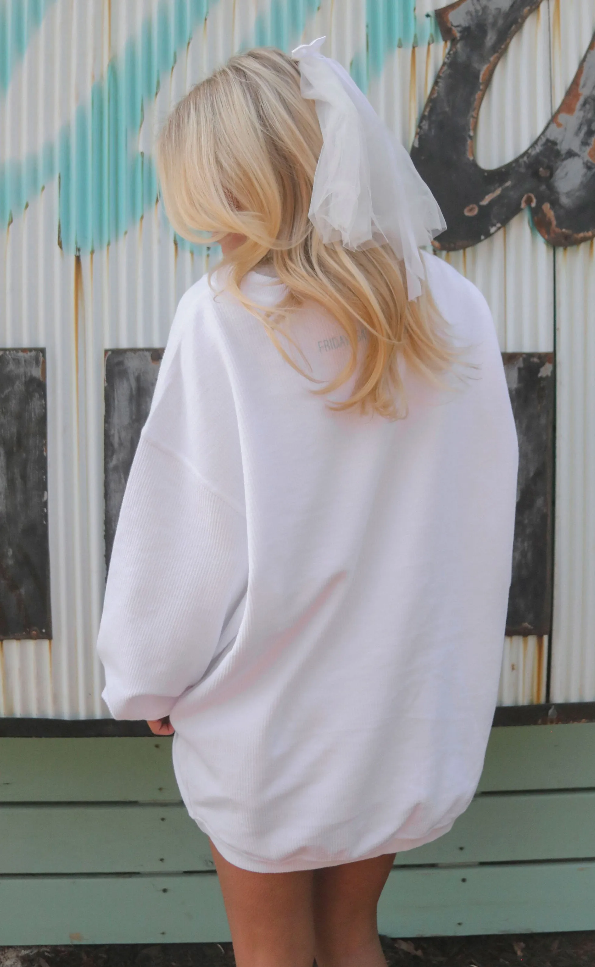 friday   saturday: bride corded sweatshirt