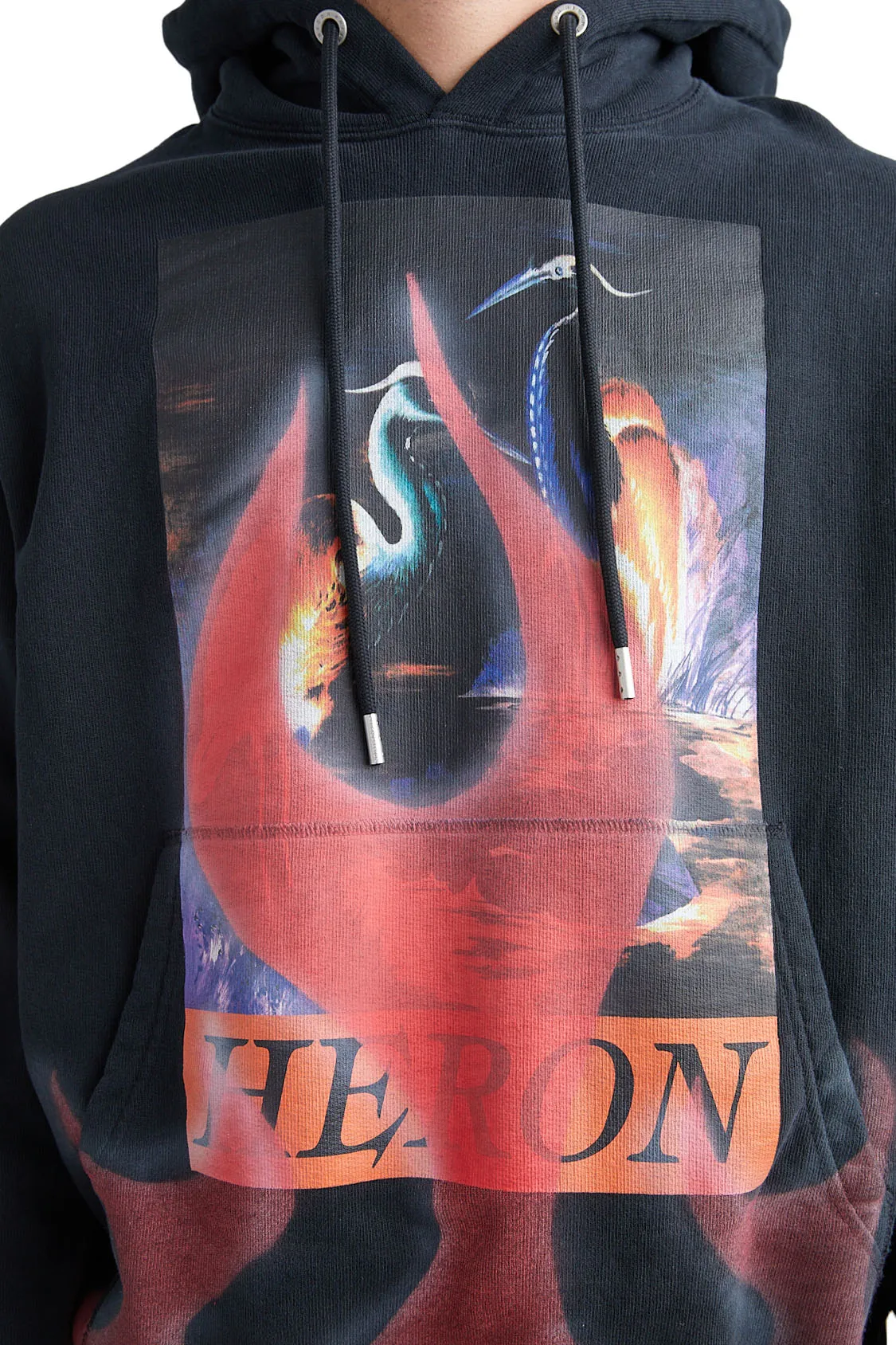 Heron Preston Heron Times Flamed Hoodie 'Black/Red'