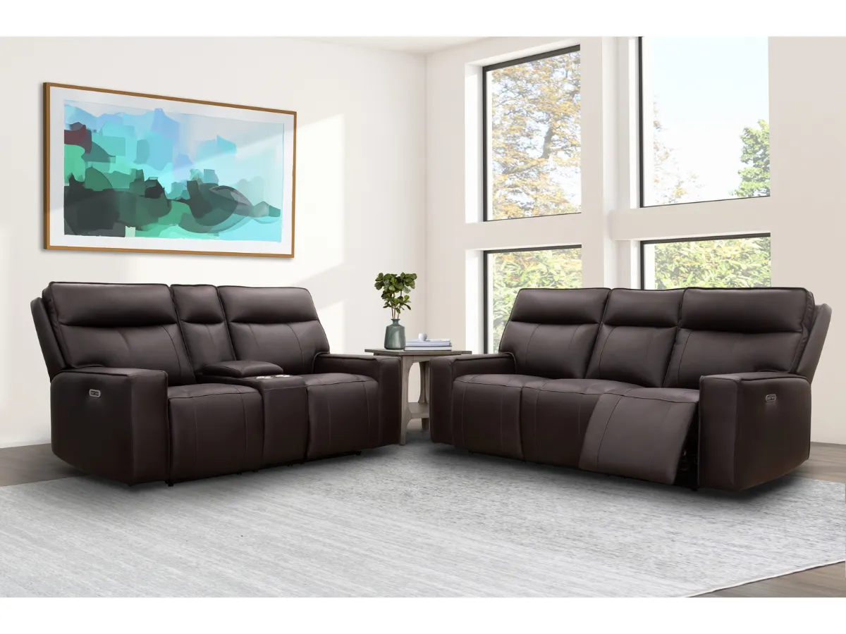 Layton 2-pc Leather Power Reclining Set