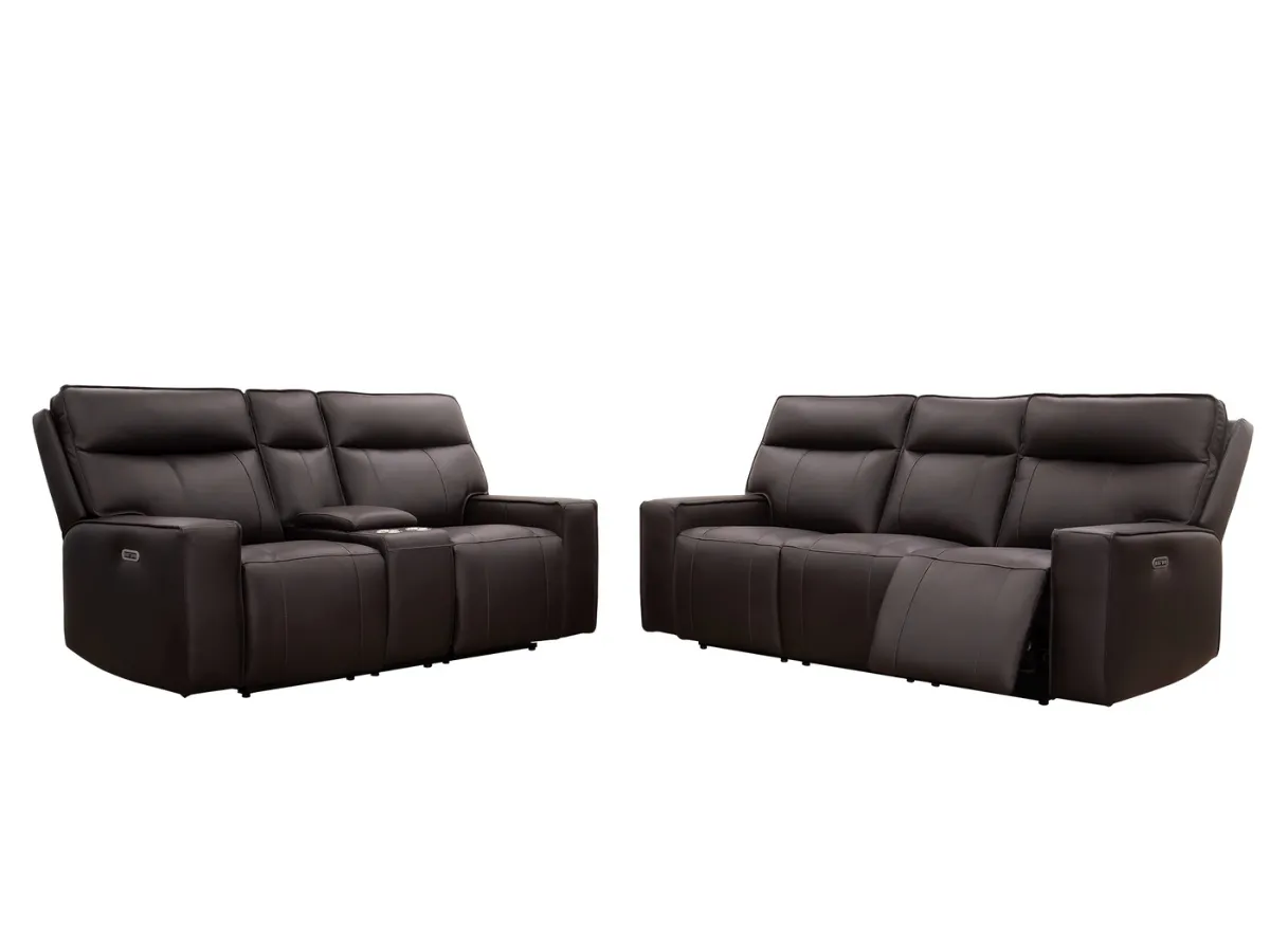 Layton 2-pc Leather Power Reclining Set