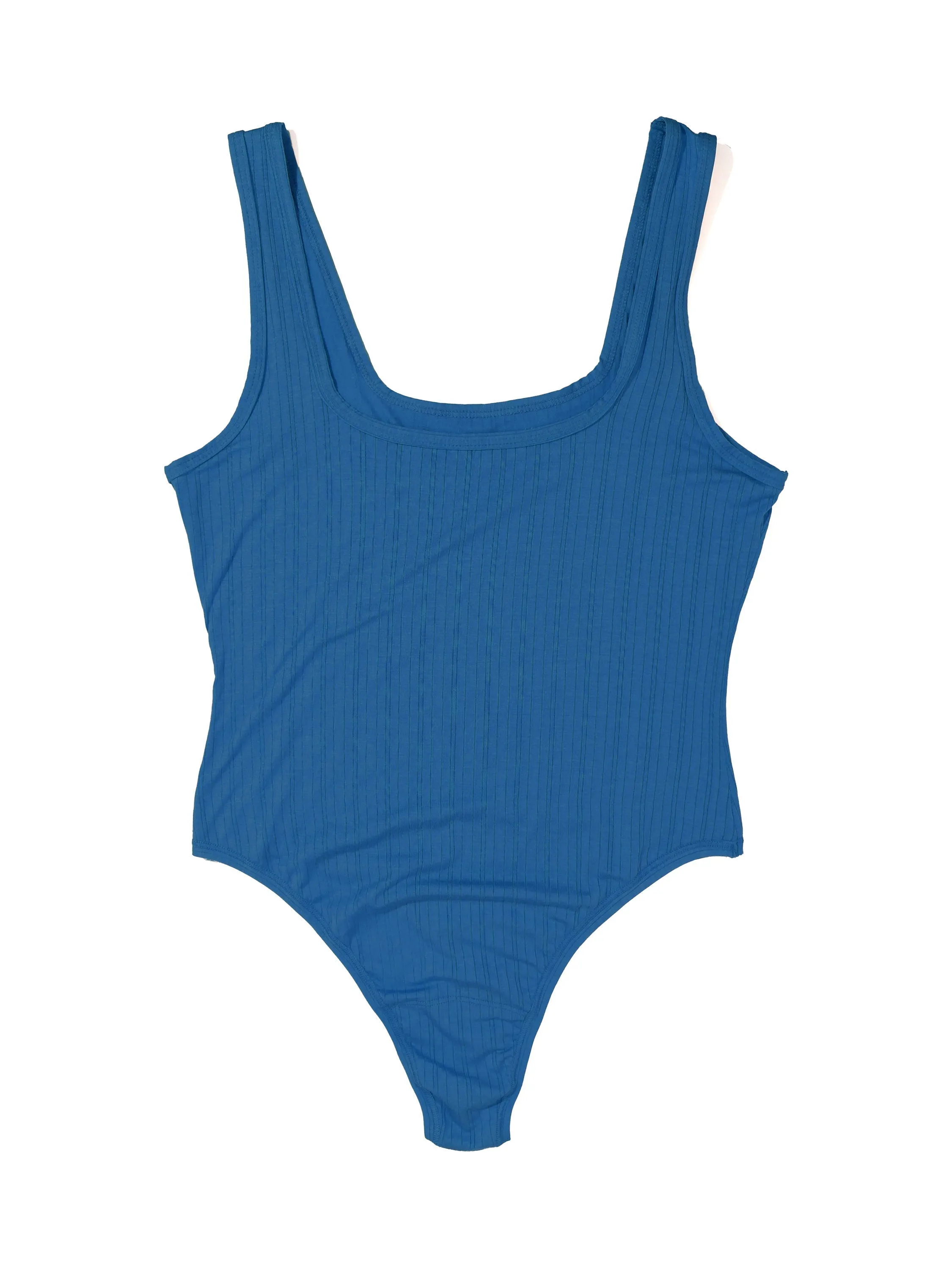 MellowLuxe™ Square Neck Bodysuit Storm Cloud Blue Sale