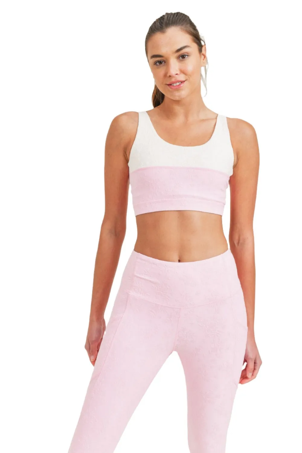 Mono B Textured Split Sports Bra AT8069