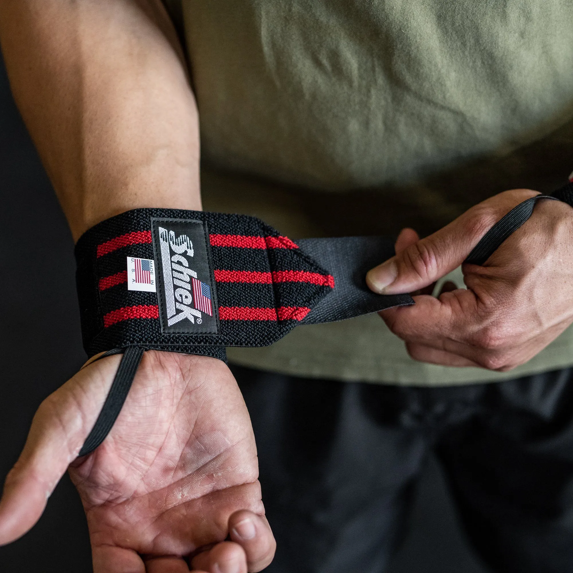 Schiek Wrist Wraps - Black/Red