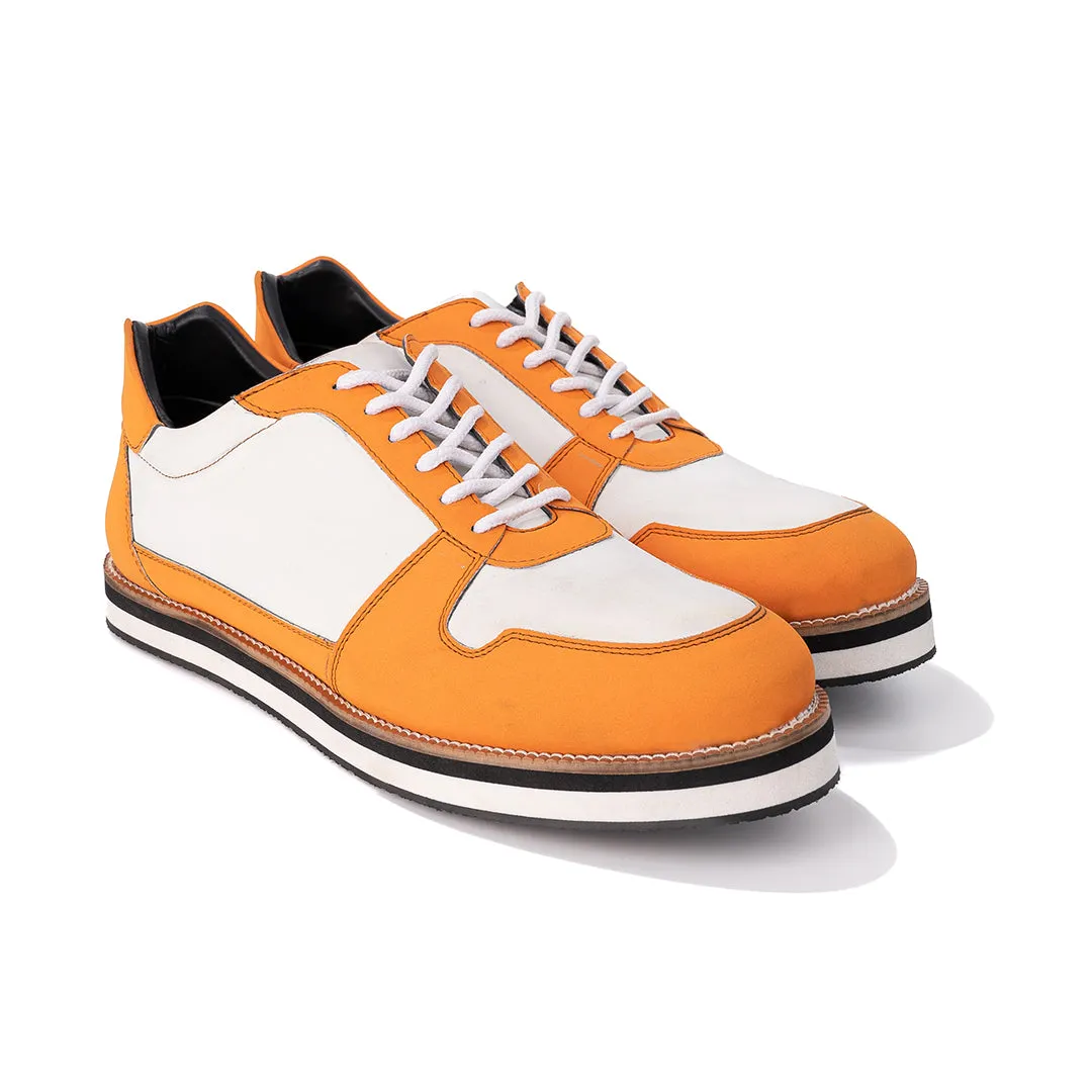 WHITE AND ORANGE SNEAKER